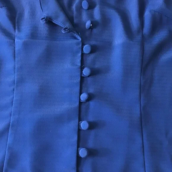 Apricot French Blue Button Up Satin Finish Blouse - Size XS - NWT - Coquette - Picture 10 of 10